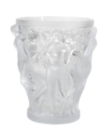 Lalique France Frosted Clear Glass Bacchantes Vase by 
																	Marius Ernest Sabino